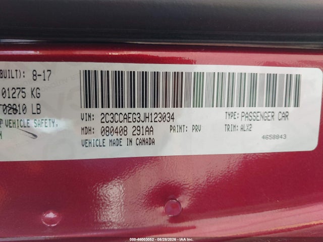 46003052 :رقم المزاد ، 2C3CCAEG3JH123034 vin ، 2018 Chrysler 300 Limited مزاد بيع
