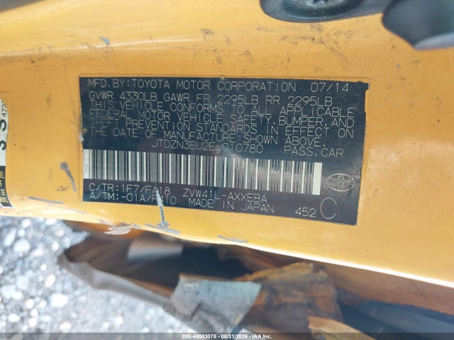46003078 :رقم المزاد ، JTDZN3EU2EJ010780 vin ، 2014 Toyota Prius V Two مزاد بيع