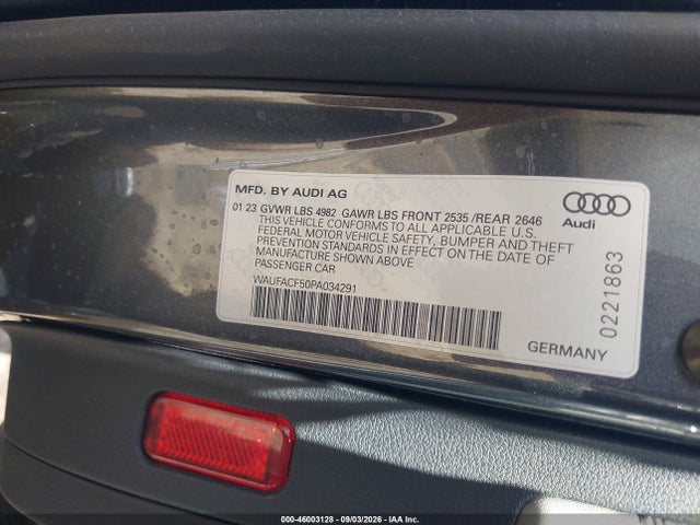 Aukcja sprzedaży 2023 Audi A5 Sportback Premium Plus 45 Tfsi S Line Quattro S Tronic, vin: WAUFACF50PA034291, numer aukcji: 46003128
