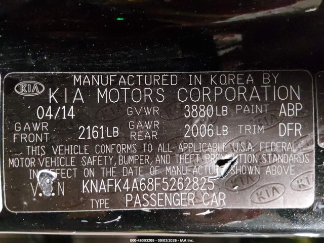 Продаж на аукціоні авто 2015 Kia Forte Lx, vin: KNAFK4A68F5262825, номер лоту: 46003205