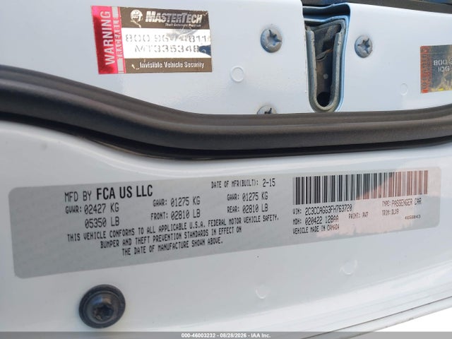 Aukcja sprzedaży 2015 Chrysler 300 300s, vin: 2C3CCAGG3FH763720, numer aukcji: 46003232