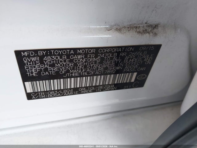 Lexus GS 350 2015 JTHBE1BL2FA017892 Image 9