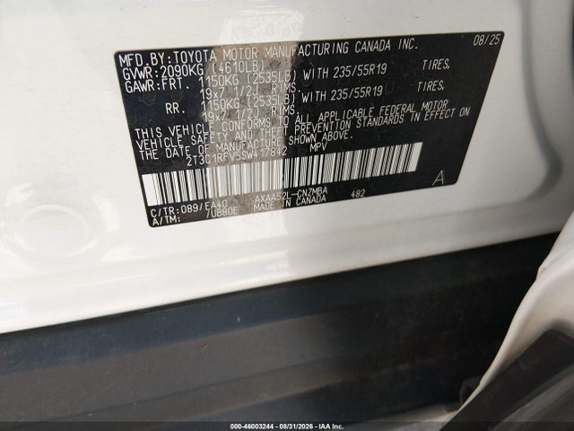 Продажа на аукционе авто 2025 Toyota Rav4 Xle Premium, vin: 2T3C1RFV5SW417842, номер лота: 46003244