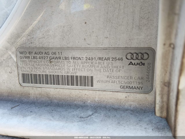 46003256 :رقم المزاد ، WAUFFAFL5CN001195 vin ، 2012 Audi A4 2.0t Premium مزاد بيع