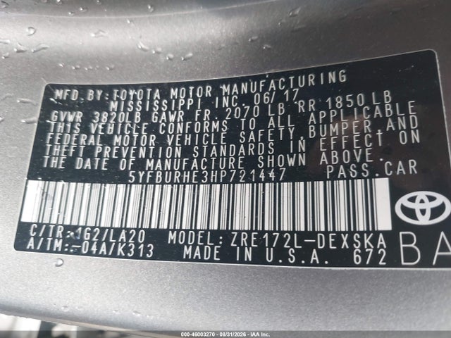 Toyota Corolla Xse 2017 5YFBURHE3HP721447 Image 9