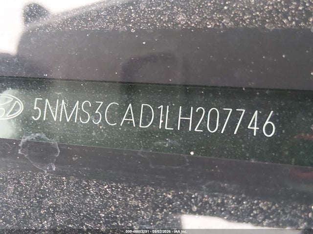 Aukcja sprzedaży 2020 Hyundai Santa Fe Sel, vin: 5NMS3CAD1LH207746, numer aukcji: 46003291