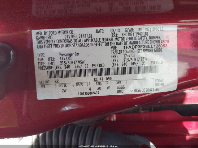 Продажа на аукционе авто 2014 Ford Focus Se, vin: 1FADP3F28EL128053, номер лота: 46003359