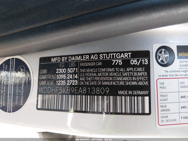 Продажа на аукционе авто 2014 Mercedes-benz E 350, vin: WDDHF5KB9EA813809, номер лота: 46003373