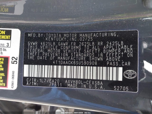 Toyota CAMRY SE 2025 4T1DAACK6SU590908 Image 25