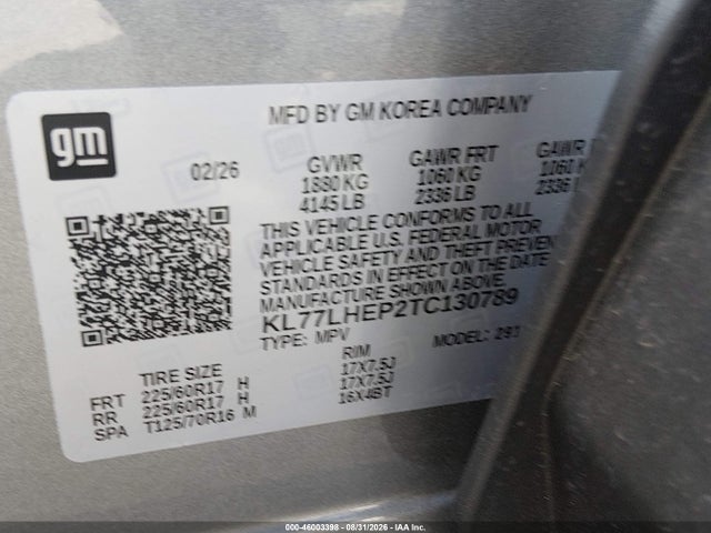 KL77LHEP2TC130789 Chevrolet Trax Fwd Lt