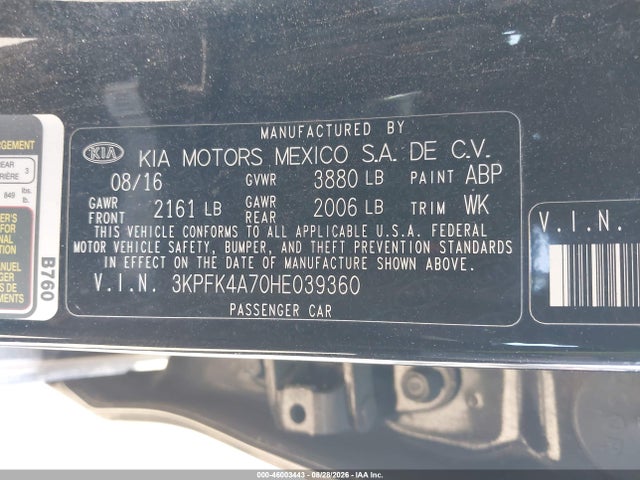 KIA FORTE LX 2017 3KPFK4A70HE039360 Image 9