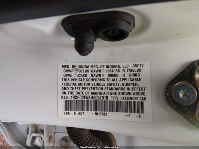 19XFC2F5XHE057910 Honda Civic Lx