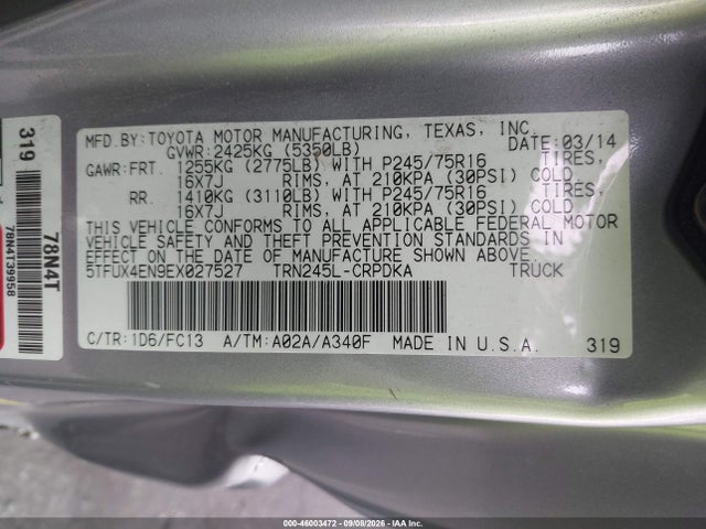 Toyota Tacoma 2014 5TFUX4EN9EX027527 Image 9