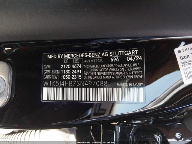 W1K5J4HB7SN497088 Mercedes-Benz Cla 250 Coupe 4matic