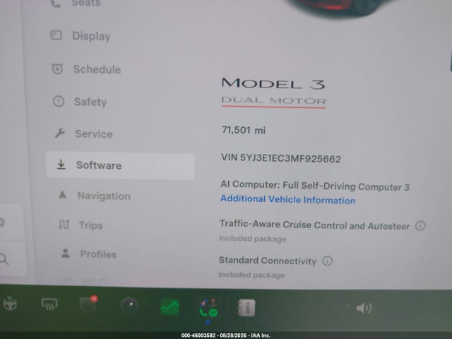 46003592 :رقم المزاد ، 5YJ3E1EC3MF925662 vin ، 2021 Tesla Model 3 Performance Dual Motor All-wheel Drive مزاد بيع
