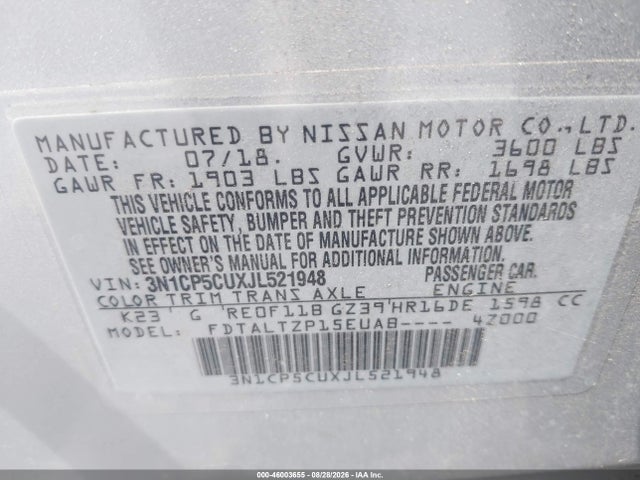 Nissan KICKS SR 2018 3N1CP5CUXJL521948 Image 9