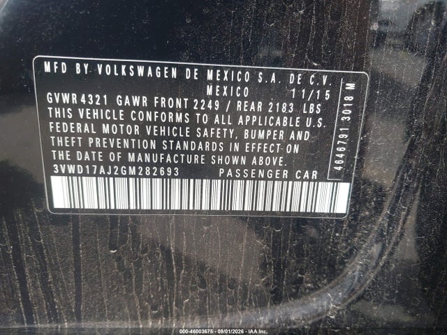 3VWD17AJ2GM282693 Volkswagen Jetta 1.8t Sport