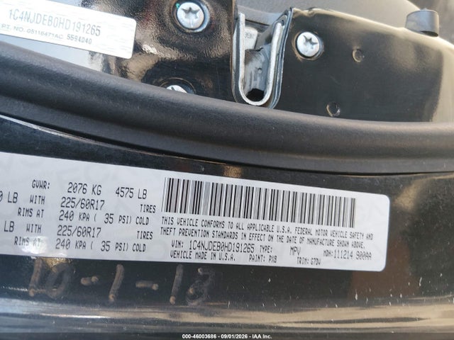 1C4NJDEB0HD191265 Jeep Compass Latitude 4x4