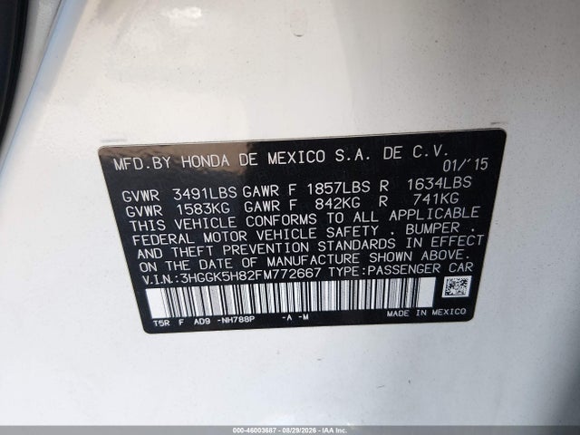 3HGGK5H82FM772667 Honda Fit Ex/ex-l