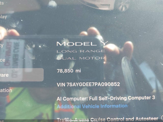 Aukcja sprzedaży 2023 Tesla Model Y Awd/long Range Dual Motor All-wheel Drive, vin: 7SAYGDEE7PA090852, numer aukcji: 46003689