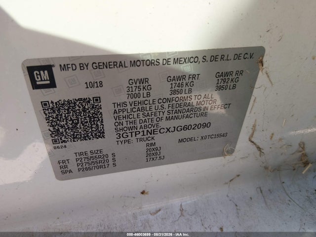 GMC Sierra 1500 Slt 2018 3GTP1NECXJG602090 Image 9