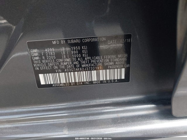 Aukcja sprzedaży 2018 Subaru Impreza 2.0i Sport, vin: 4S3GTAK62J3732191, numer aukcji: 46003746