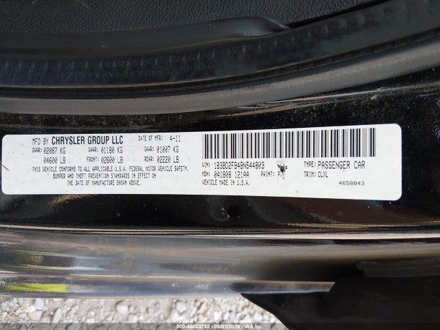 Продаж на аукціоні авто 2011 Dodge Avenger Lux, vin: 1B3BD2FB4BN544803, номер лоту: 46003792