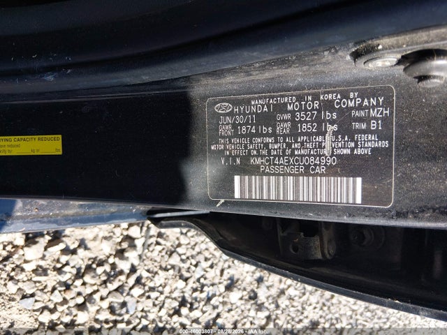Продаж на аукціоні авто 2012 Hyundai Accent Gls, vin: KMHCT4AEXCU084990, номер лоту: 46003807