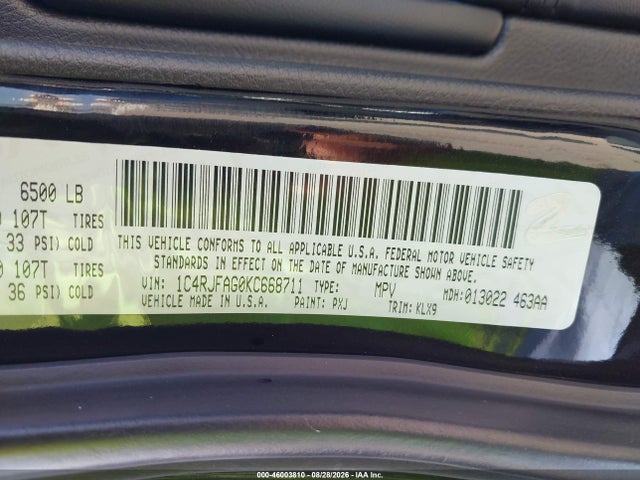 Продаж на аукціоні авто 2019 Jeep Grand Cherokee Altitude 4x4, vin: 1C4RJFAG0KC668711, номер лоту: 46003810