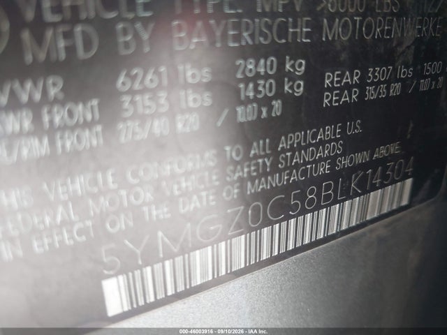 Aukcja sprzedaży 2011 Bmw X6 M, vin: 5YMGZ0C58BLK14304, numer aukcji: 46003916