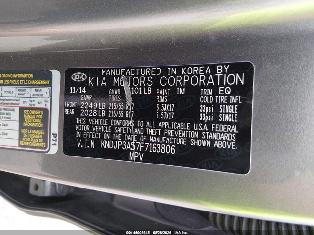 KNDJP3A57F7163806 KIA SOUL +