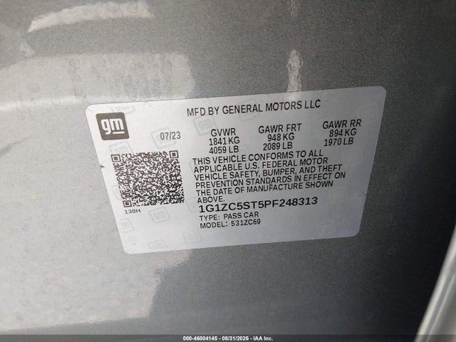1G1ZC5ST5PF248313 Chevrolet Malibu Fwd 1fl