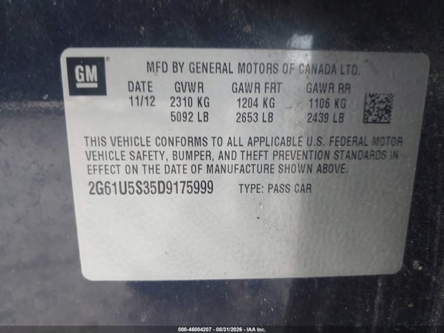 Продажа на аукционе авто 2013 Cadillac Xts Platinum, vin: 2G61U5S35D9175999, номер лота: 46004207
