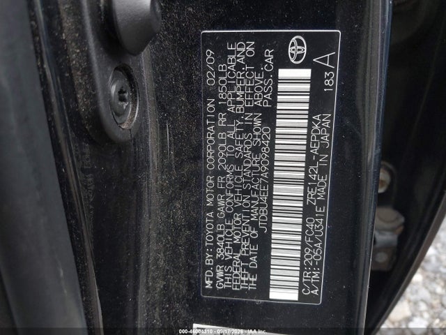 Продажа на аукционе авто 2010 Toyota Corolla Le, vin: JTDBU4EE7A9098420, номер лота: 46004310