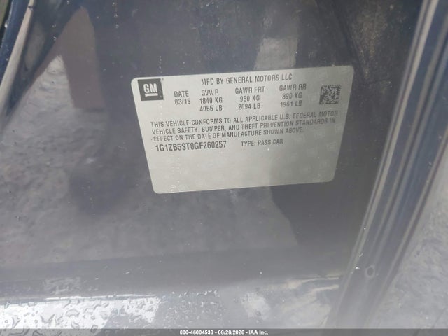 Chevrolet MALIBU LS 2016 1G1ZB5ST0GF260257 Image 9