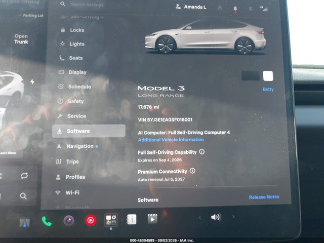 Продажа на аукционе авто 2025 Tesla Model 3 Long Range Rear-wheel Drive/standard Rear-wheel Drive, vin: 5YJ3E1EA0SF016001, номер лота: 46004589