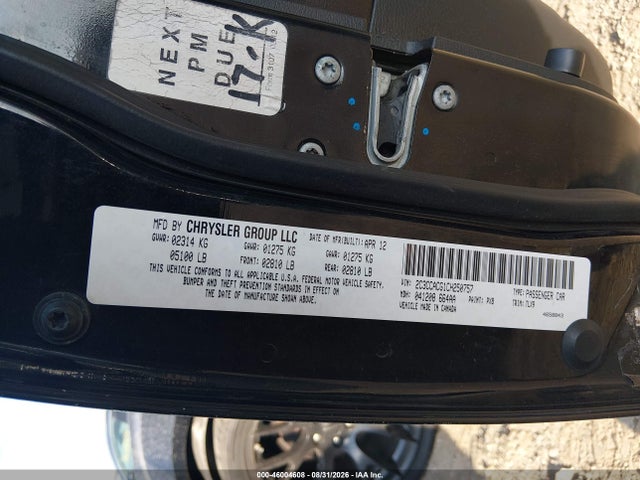 46004608 :رقم المزاد ، 2C3CCACG1CH250757 vin ، 2012 Chrysler 300 Limited مزاد بيع