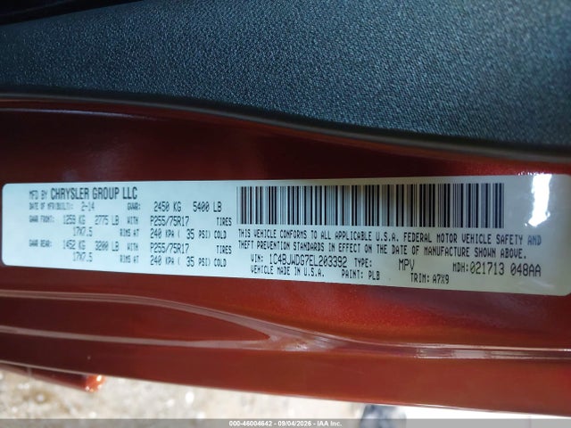Продажа на аукционе авто 2014 Jeep Wrangler Unlimited Sport, vin: 1C4BJWDG7EL203392, номер лота: 46004642