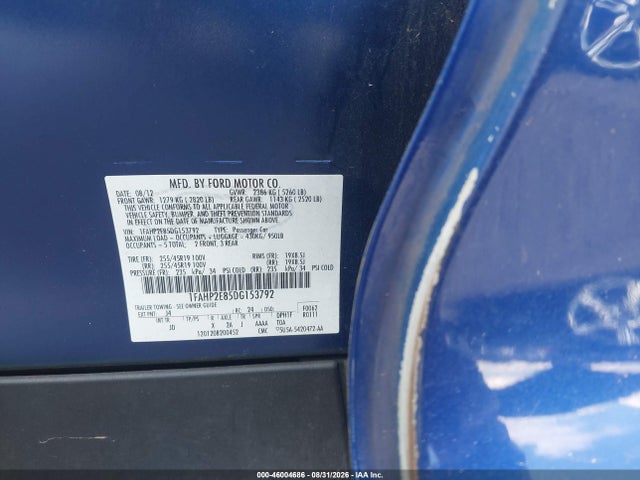 2013 Ford Taurus Sel მანქანა იყიდება აუქციონზე, vin: 1FAHP2E85DG153792, აუქციონის ნომერი: 46004686