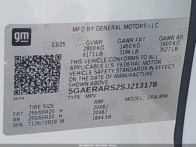 Продажа на аукционе авто 2025 Buick Enclave Preferred Fwd, vin: 5GAERARS2SJ213178, номер лота: 46004730