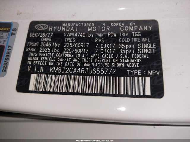 Hyundai TUCSON SE 2018 KM8J2CA46JU655772 Image 9