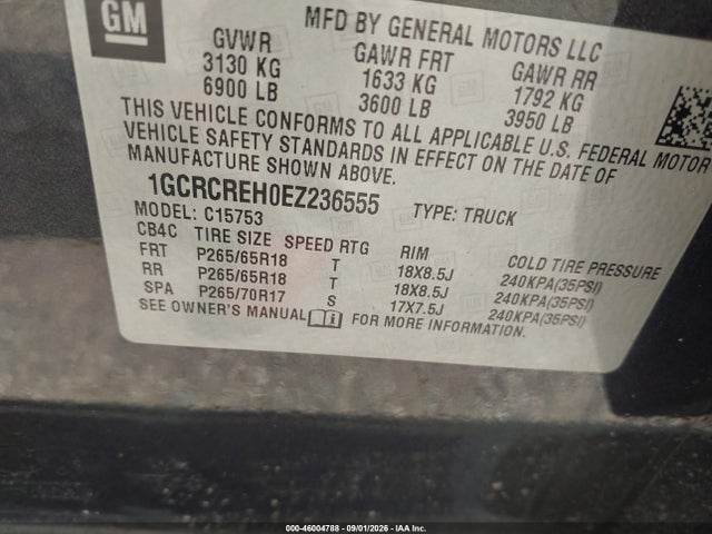 Продажа на аукционе авто 2014 Chevrolet Silverado 1500 Lt, vin: 1GCRCREH0EZ236555, номер лота: 46004788