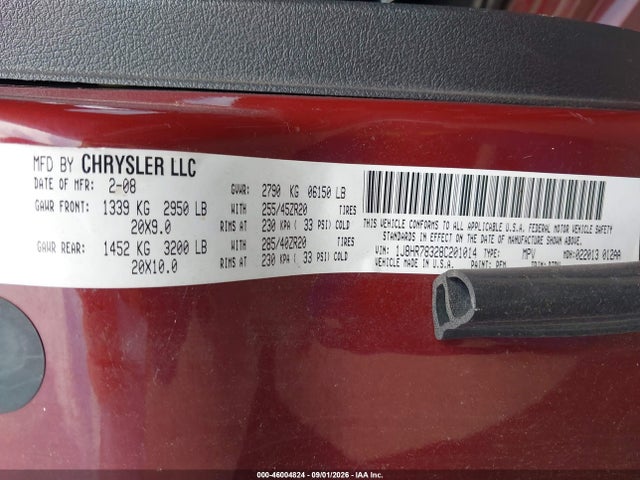 Aukcja sprzedaży 2008 Jeep Grand Cherokee Srt8, vin: 1J8HR78328C201014, numer aukcji: 46004824