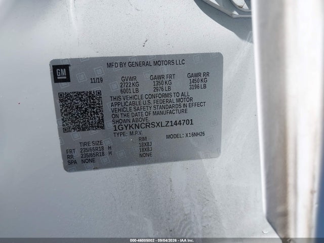 Aukcja sprzedaży 2020 Cadillac Xt5 Fwd Premium Luxury, vin: 1GYKNCRSXLZ144701, numer aukcji: 46005002