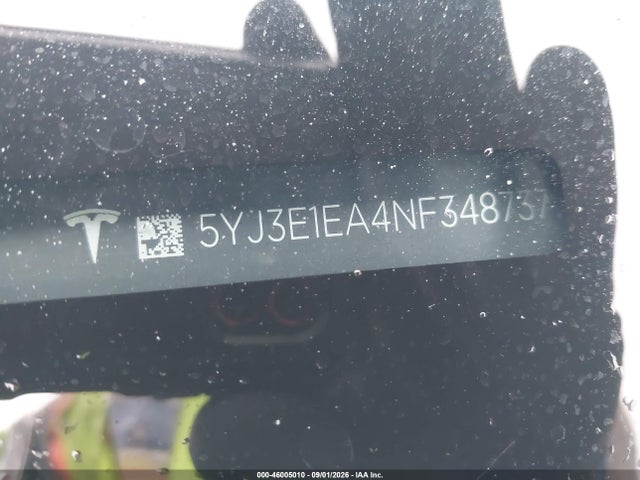 Auction sale of the 2022 Tesla Model 3 Rear-wheel Drive, vin: 5YJ3E1EA4NF348737, lot number: 46005010