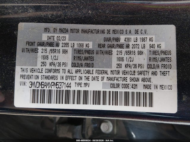 2023 Mazda Cx-30 2.5 S მანქანა იყიდება აუქციონზე, vin: 3MVDMBAMXPM537144, აუქციონის ნომერი: 46005024