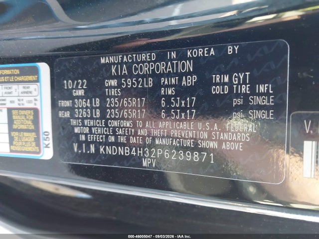 Продаж на аукціоні авто 2023 Kia Carnival Mpv Lx Seat Package, vin: KNDNB4H32P6239871, номер лоту: 46005047