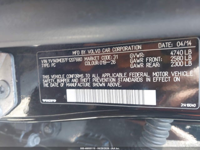 Aukcja sprzedaży 2015 Volvo V60 T5 Premier, vin: YV140MEB7F1207680, numer aukcji: 46005118