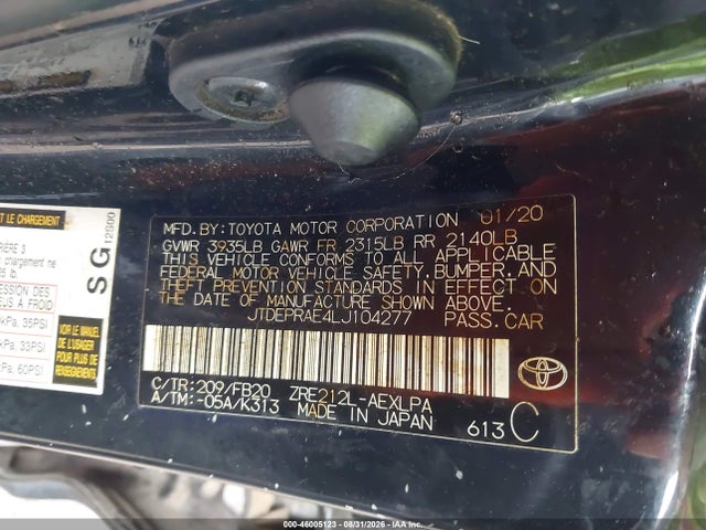 Toyota COROLLA LE 2020 JTDEPRAE4LJ104277 Image 9