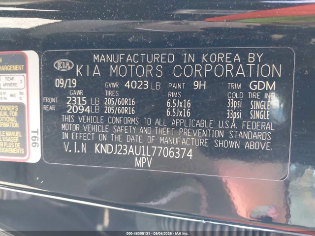 KIA SOUL LX 2020 KNDJ23AU1L7706374 Image 9
